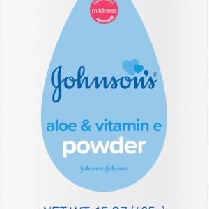Johnson's Baby Powder with Naturally Derived Cornstarch, Aloe & Vitamin E