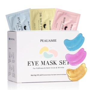 Under Eye Patches Gold and Hyaluronic Acid for puffy eyes,Rose Eye Masks