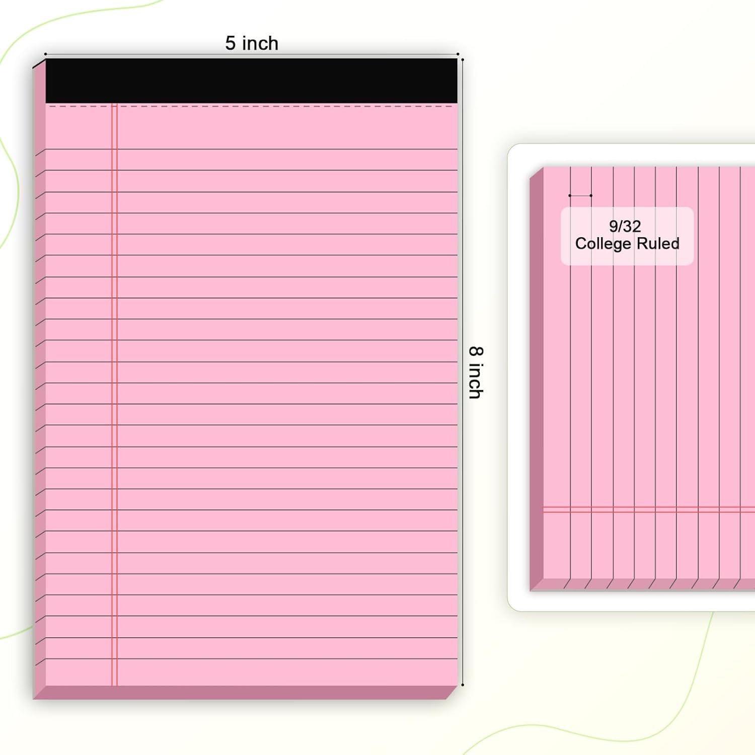 5pcs Small Note Pads 5x8 Notebook College Ruled Legal Pads Color Notepads 5 Pack - Image 2