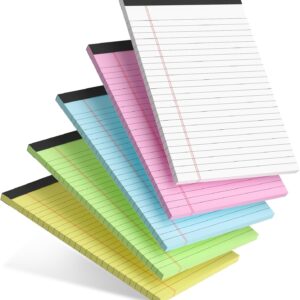 5pcs Small Note Pads 5x8 Notebook College Ruled Legal Pads Color Notepads 5 Pack
