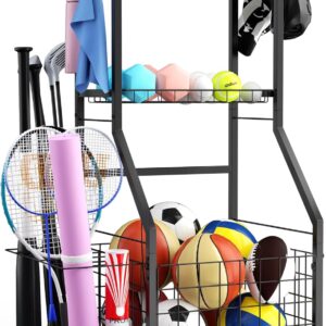 Sports Equipment Garage Organizer,Garage Ball Storage Rack for Sports
