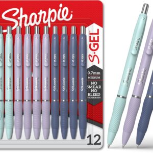 Sharpie S-Gel, Gel Pens, Medium Point (0.7mm), Assorted Fashion Barrels, Black Ink