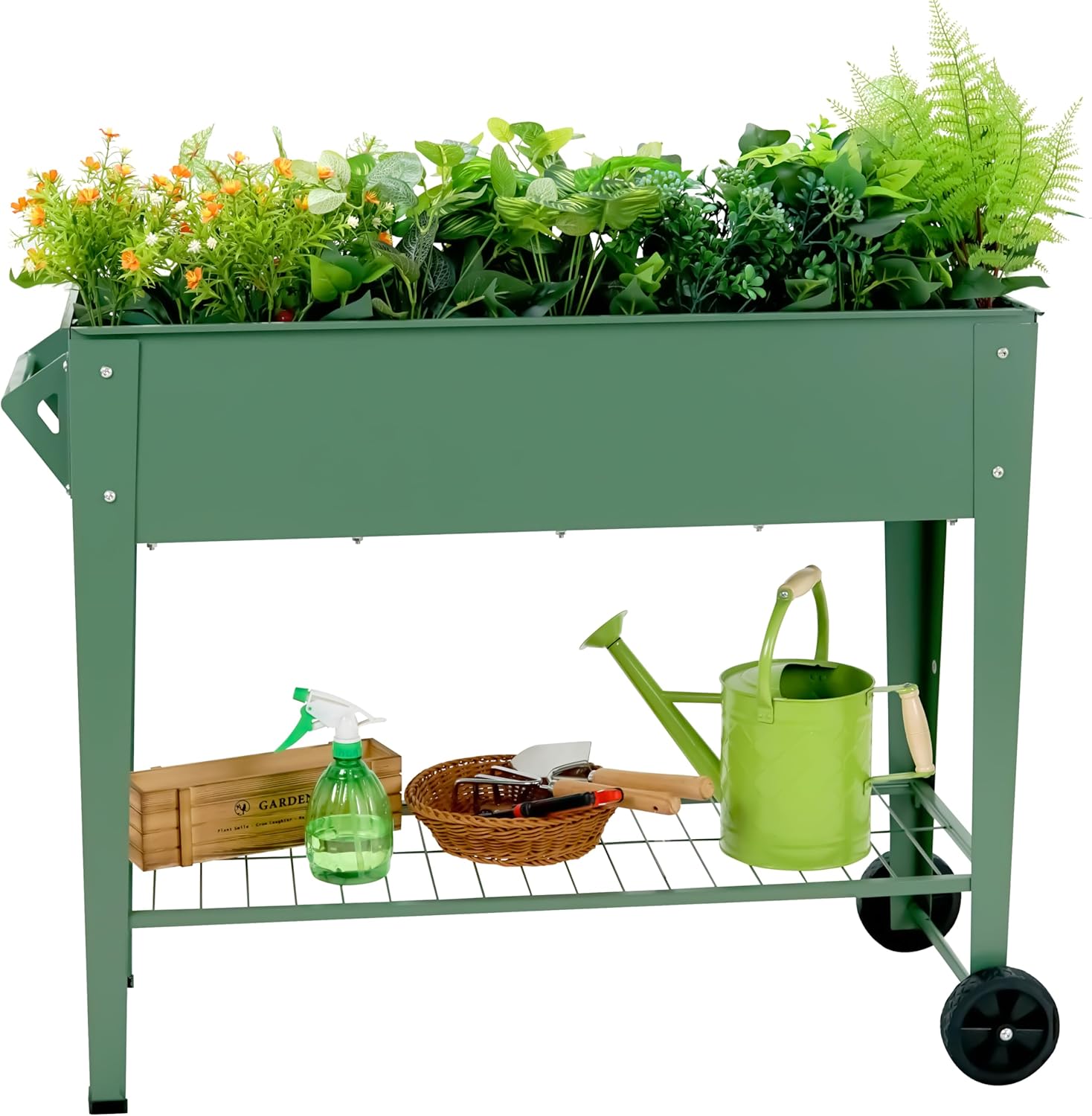 Raised Garden Bed with Legs and Wheels Removable for Outdoor, 31.6 * 14.6'